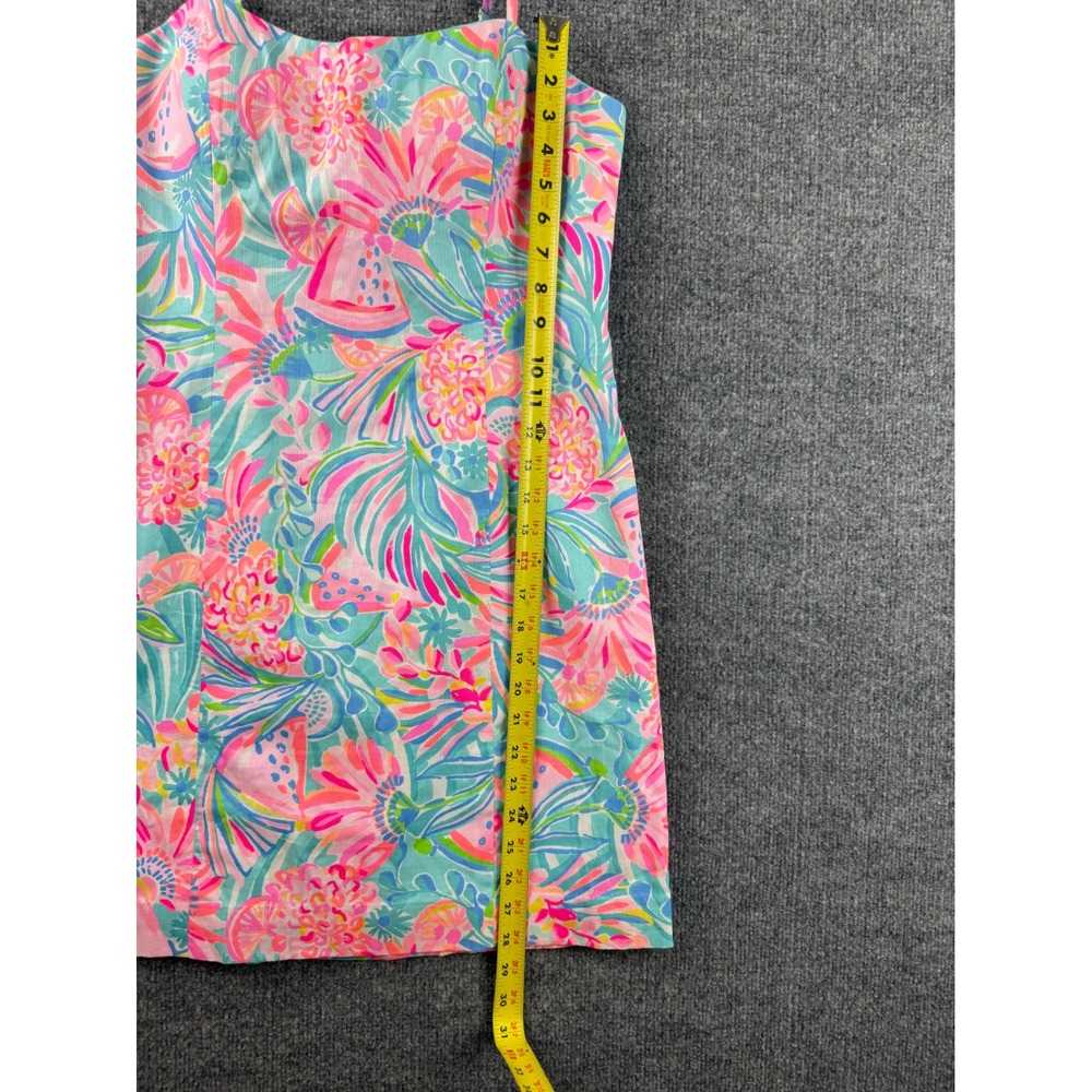 Lilly Pulitzer Tropical Punch Shelli Stretch Dress Floral Cotton Adj Strap Sz 8 - Picture 10 of 15